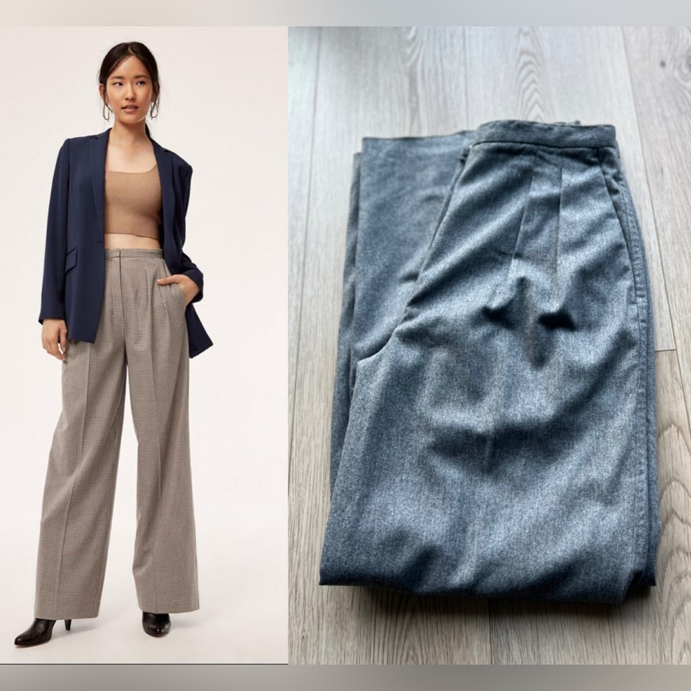Babaton 1-01 High Rise wide leg Cashmere Wool Pant